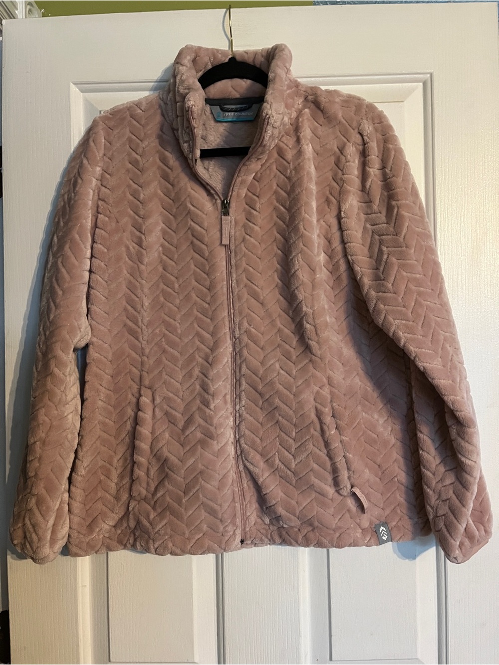Free country  Women's Plush super soft  Zip-Up Jacket in Dusty Rose size large